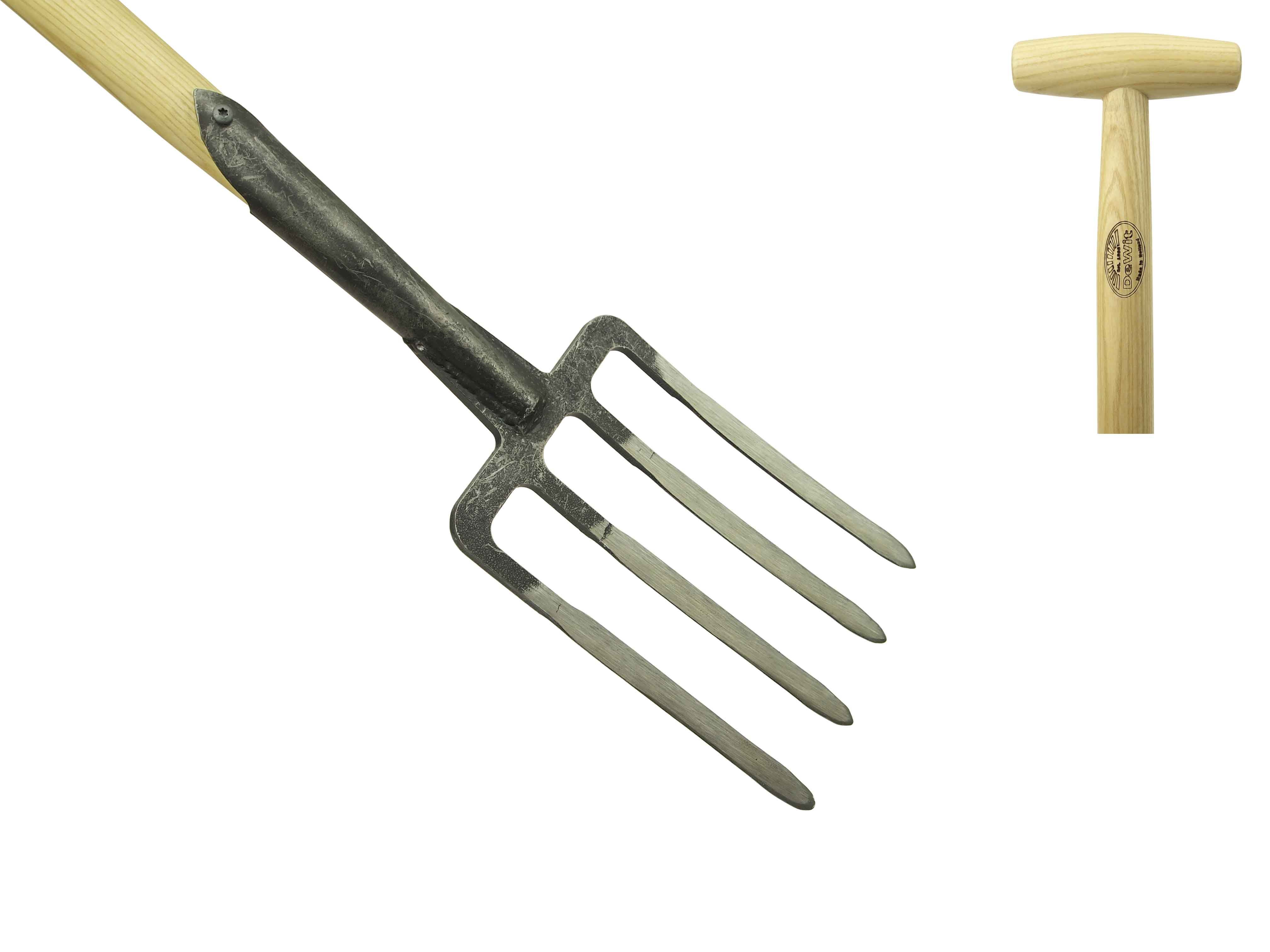 Garden fork 4 prong ash Thandle 900mm DeWit